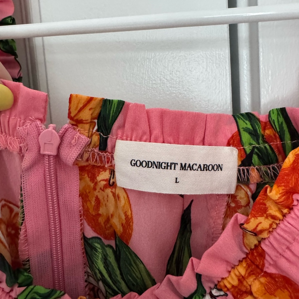 Goodnight Macaroon Pink Citrus Print Romper - Picture 2 of 7